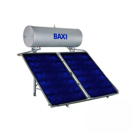 Solare 300 litri Baxi Sistema Termico a circolazione naturale per la produzione di acqua calda sanitaria con bollitore da 300 litri e due collettori Mediterraneo Slim