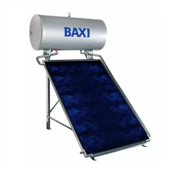 Solare Termico Baxi STS+ a circolazione naturale con Bollitore da 150 litri e un collettore solare Mediterraneo Slim 200 da 2.0 m²