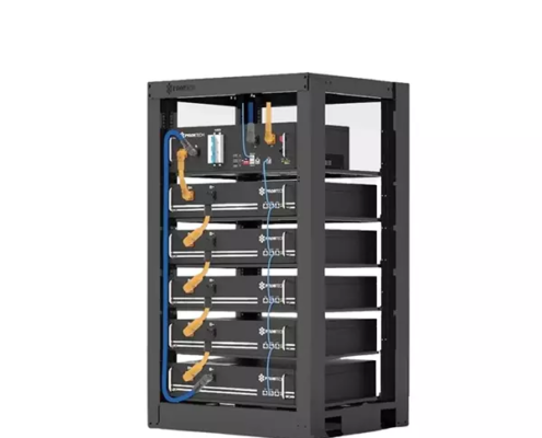 Powercube X1 12 Sistema di accumulo da 12 kWh Pylontech dotato di cinque batterie in alta tensione da 2.4 kWh con relativo BMS sistemati su struttura a Rack