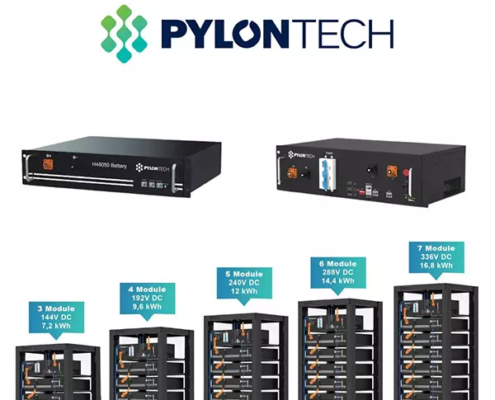 Powercube X1 Sistema di accumulo Pylontech dotato di 3 o più batterie in alta tensione da 2.4 kWh con relativo BMS e struttura a Rack