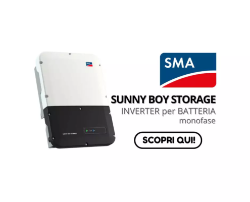 Sunny Boy Storage Inverter per batteria di SMA di tipo monofase progettati per sistemi di accumulo residenziale.