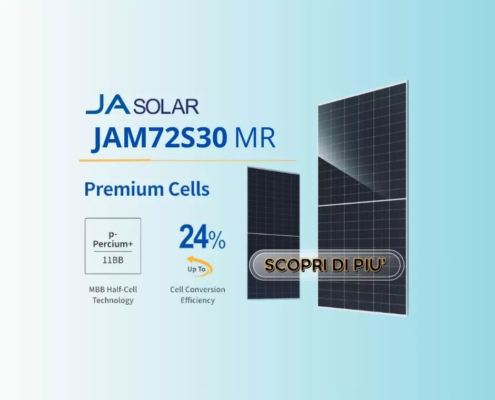 JAM72S30/MR MODULI FOTOVOLTAICI monocristallini JA  SOLAR di tipo monofacciale con celle PERC ad alta efficienza energetica