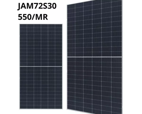 Modulo fotovoltaico da 550Wp JA SOLAR JAM72S30 550/MR monocristallino di tipo monofacciale con celle PERC ad alta efficienza