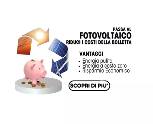 Passa al fotovoltaico e riduci i costi della bolletta producendo energia pulita a costo zero grazie al sole