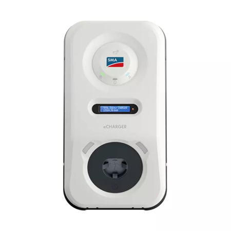 Wallbox trifase con potenza di carica fino a 22kW ECHARGER 22 di SMA compatibile con tutti i veicoli elettrici in commercio dotati di presa T2