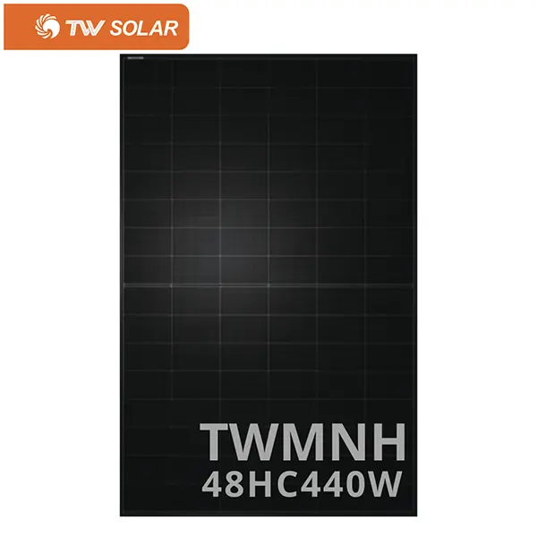 Modulo fotovoltaico TW SOLAR TWMNH 48HC440 bifacciale ad alte prestazioni con potenza di uscita da 440Wp monocristallino nero